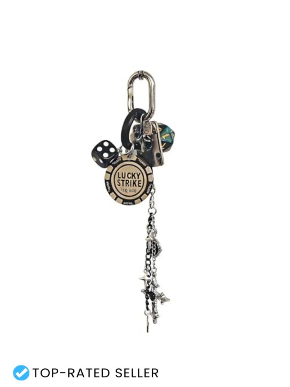 Y2K Keychain Set Metal Dice Ball Star Cross